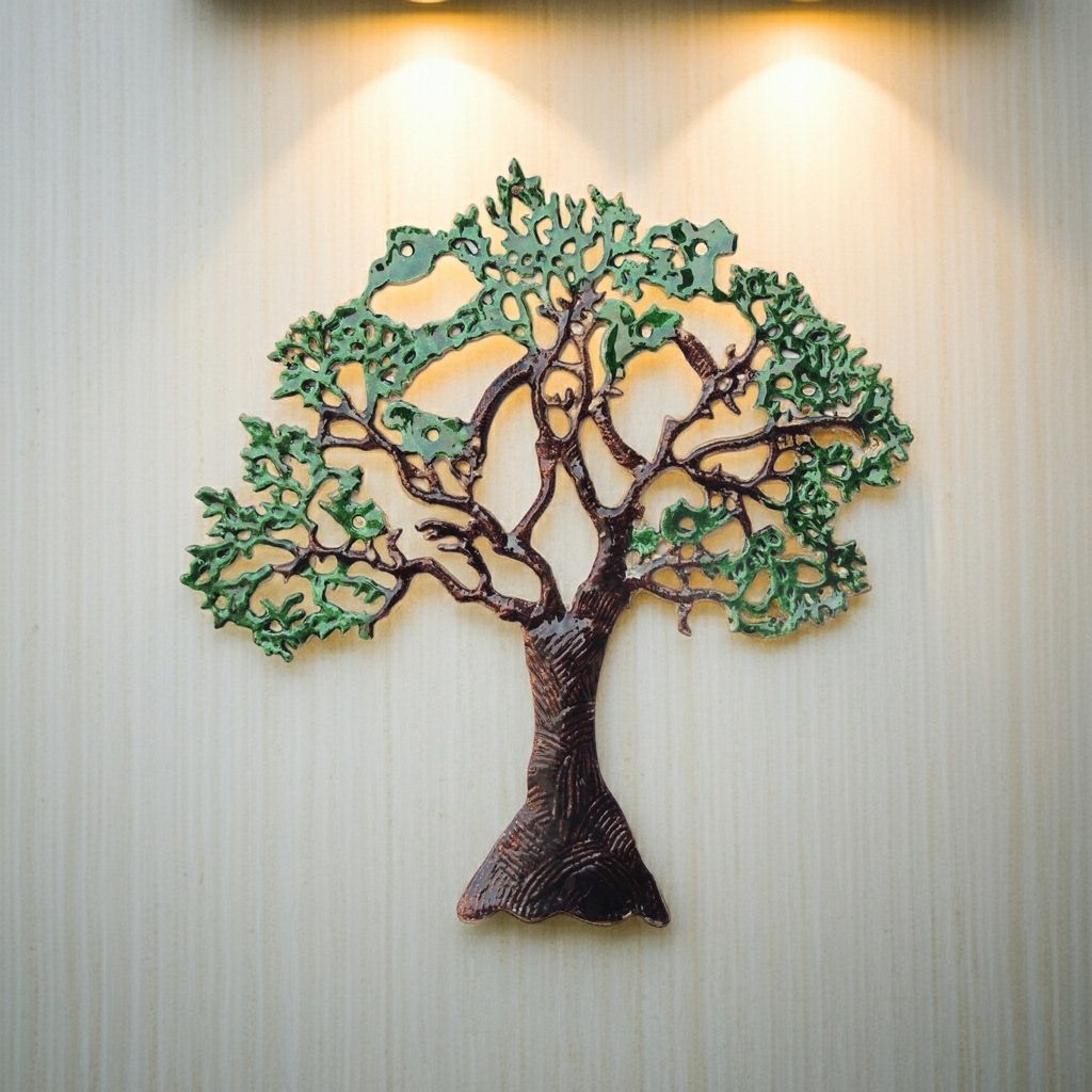 Aluminium Decorative Tree Wall Hanging � Home & Office Decor, Height : 20.8 Inch (ZMAS123 D)
