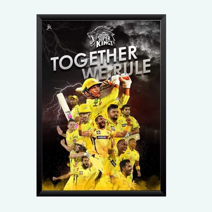 Nokkes Cricket IPL M.S Dhoni CSK Chennai Super King Team Photo Frame 8X12 Inch Size Photo Frame Photo Home Office_msd2