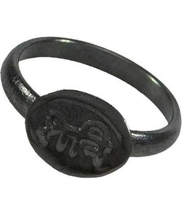 Shri Astha Vinayak Menjewell Shani Dosha Niwaran Black Horse Shoe Iron Ring, Shani Chhalla Stainless Steel Ring