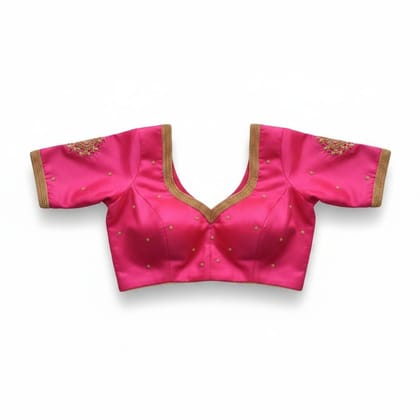 Vibrant Pink Embroidered Designer Blouse