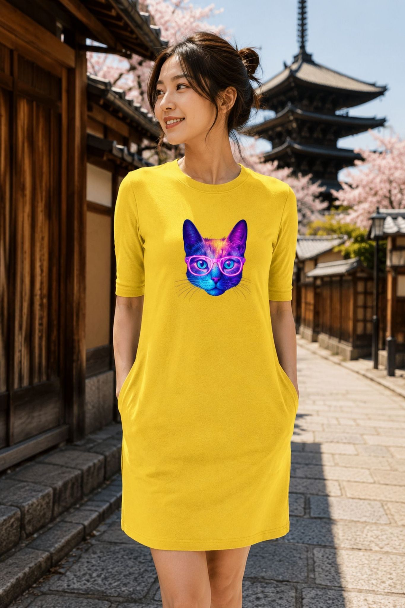 T-shirt Dress With Pockets - Best Friend Fur Real (6 Colours) (Slim Fit)