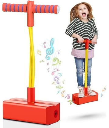 Shopeleven Pogo Jumper Fun and Safe Pogo Stick for Toddlers, Durable Foam Jumping Stick Pogo Jump Makes Pop Sounds and Kids Age 3 and Up