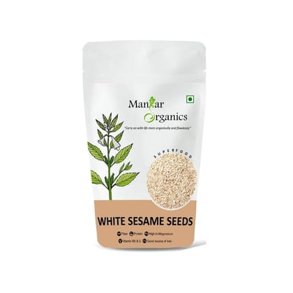 ManHar Organics Natural White Sesame Seeds 1kg | White Til |