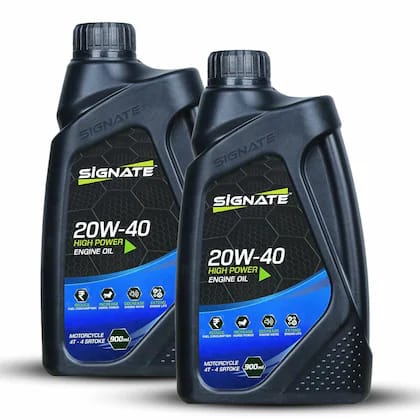 Signate 20W40 4T Engine Oil for Bikes | Power Formula For High Performance (900 ml, Pack Of 2)