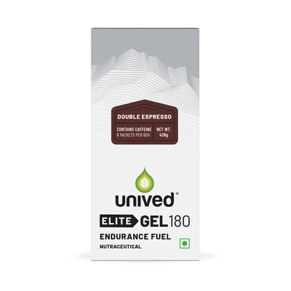 Unived Elite Gel 180 for Quick Energy, Stamina & Recovery Double Espresso