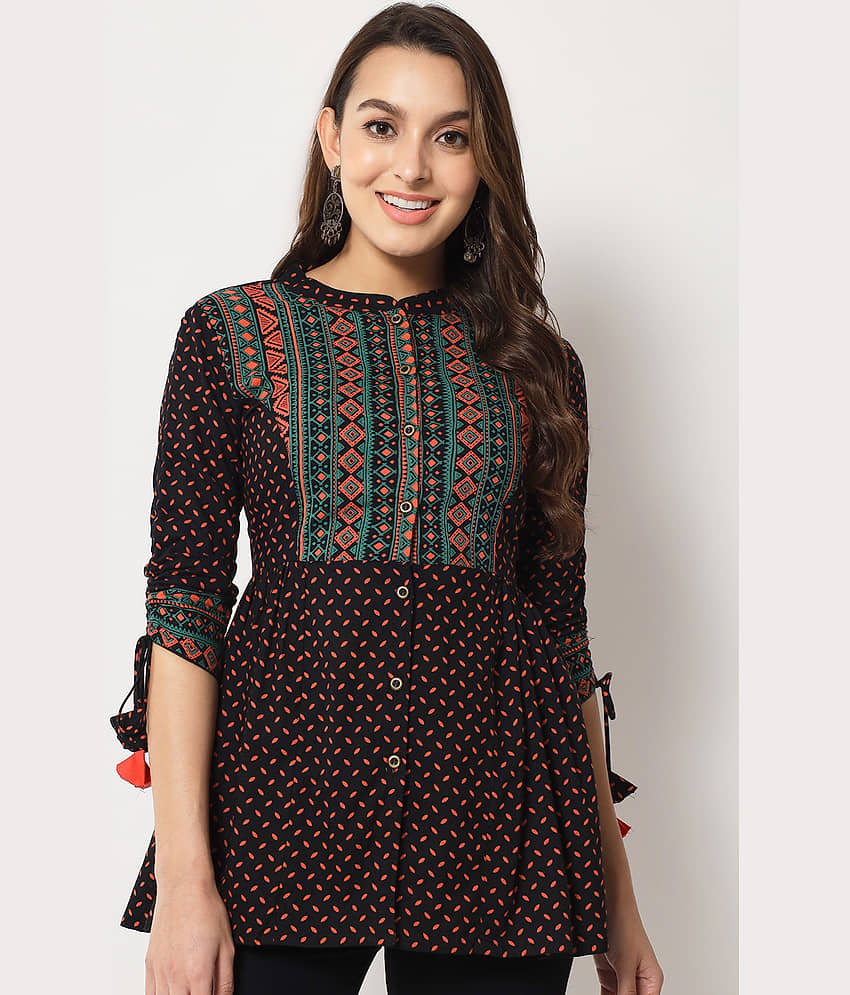 Kbz Women's Cotton Regular Top ( Black )