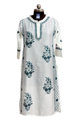 Chanderi Prince Cut Kurti - White