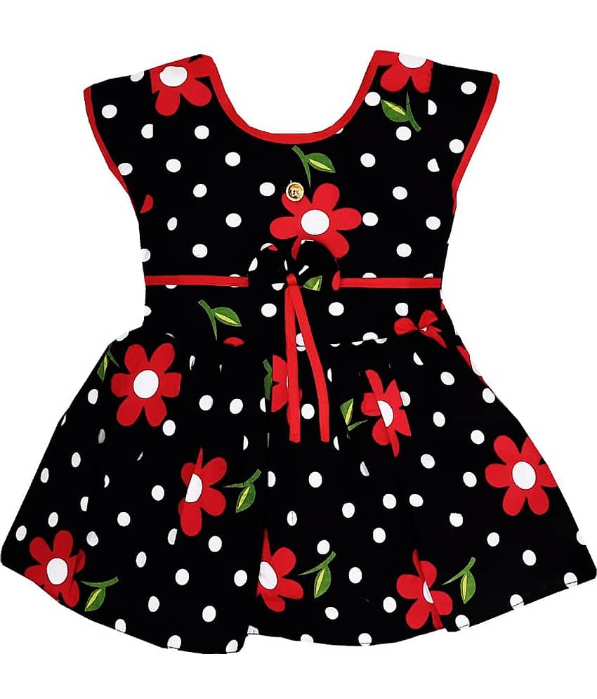 LITTLE PANDA 100% Cotton Skater For Girls ( Pack of 1 , Black )