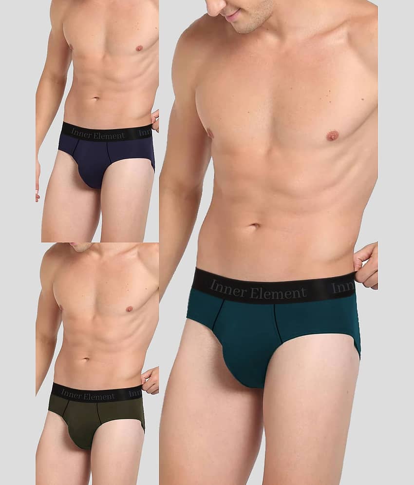 Inner Element Pack of 3 Cotton Briefs For Men's ( Multicolor1 )