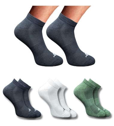 3-Pair Set Unisex Casual Cotton Printed Low Cut Socks (Multicolor)