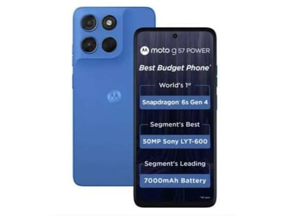 Motorola Moto G57 5G Smartphone (8GB RAM, 128GB Storage), 6.72" FHD+ Display, 50MP LYT-600 + 8MP Ultrawide,7000mAh Battery - Pantone Regatta