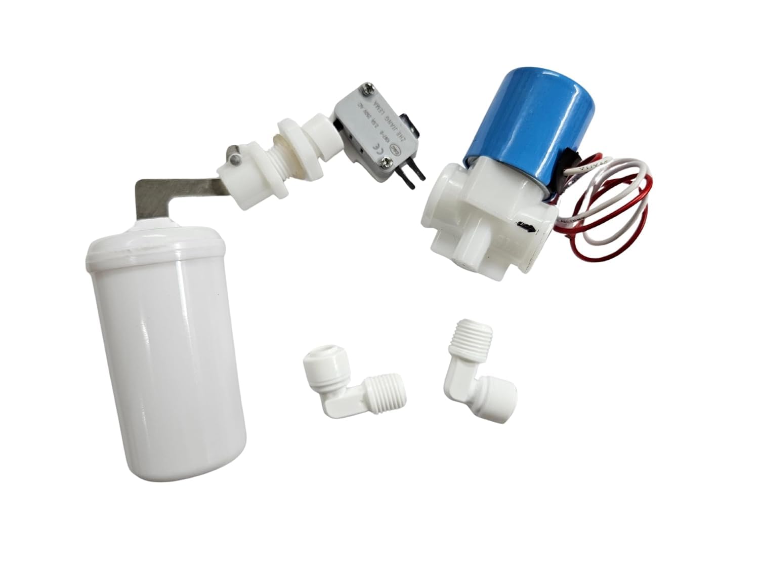 Sahej Multitrade Services Solenoid Valve and Float Valve Combo | 24V DC Inlet SV for RO Water Purifier with Automatic Float | RO Purifier Spare Parts Set | Compatible with Most Domestic Systems
