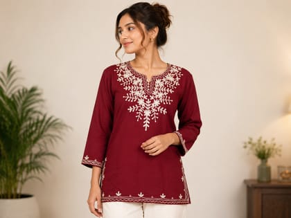Women's Cotton Tunic Top | Handmade Soft & Breathable Casual Top | Stylish Everyday, Office & Travel Wear