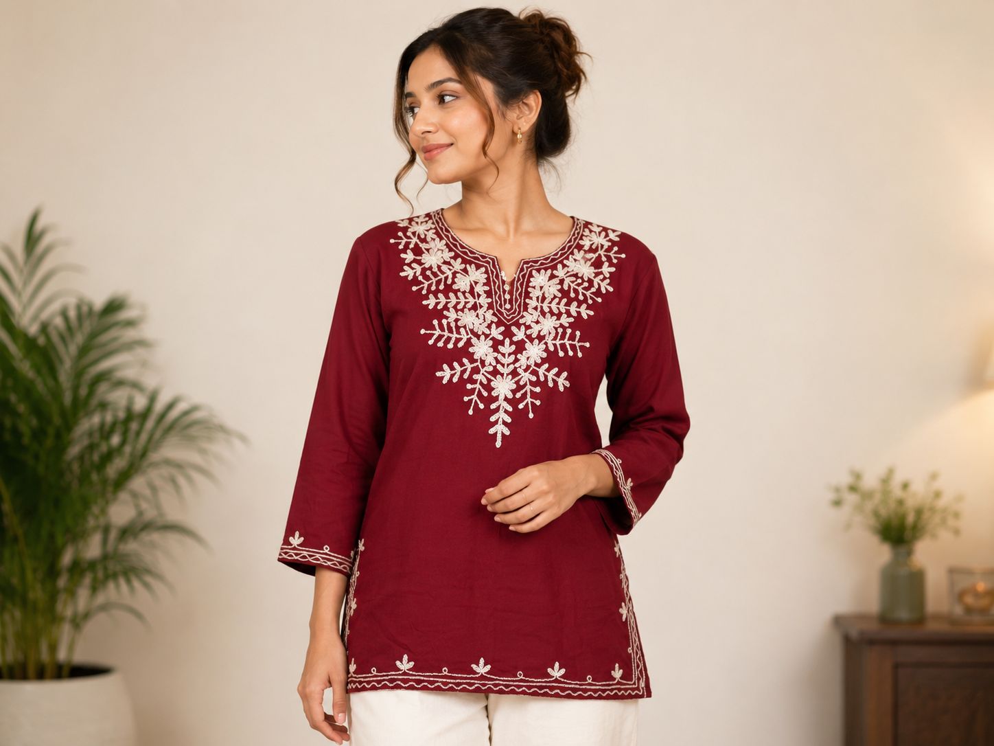 Women's Cotton Tunic Top | Handmade Soft & Breathable Casual Top | Stylish Everyday, Office & Travel Wear