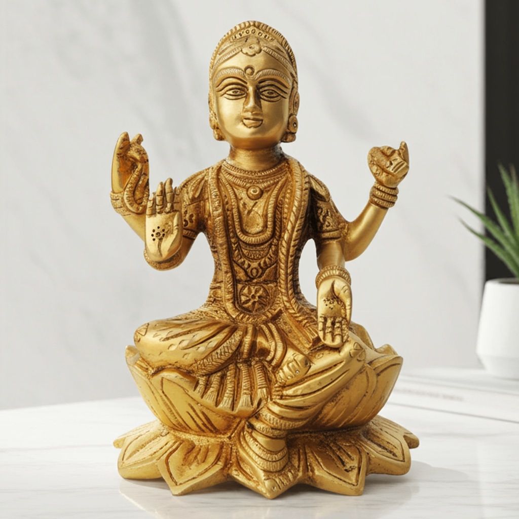 Brass Showpiece Laxmi Ji Statue (BSMAS1324 C)