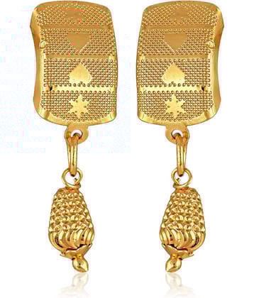 VIVASTRI Golden Stud Earrings ( Pack of 1 )