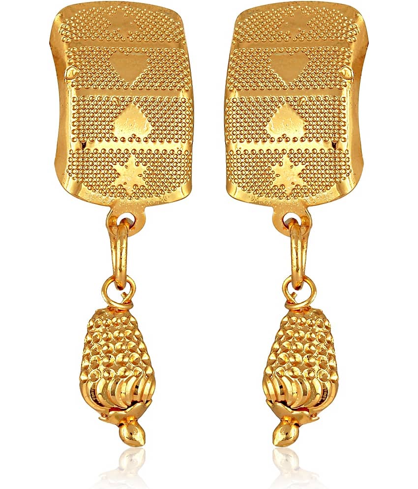 VIVASTRI Golden Stud Earrings ( Pack of 1 )