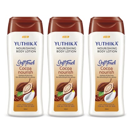Yuthika Cocoa Nourish Body Lotion 100ml Pack of 3 Soft Touch Cocoa Body Lotion for Long Lasting Moisture & Soothing Skin