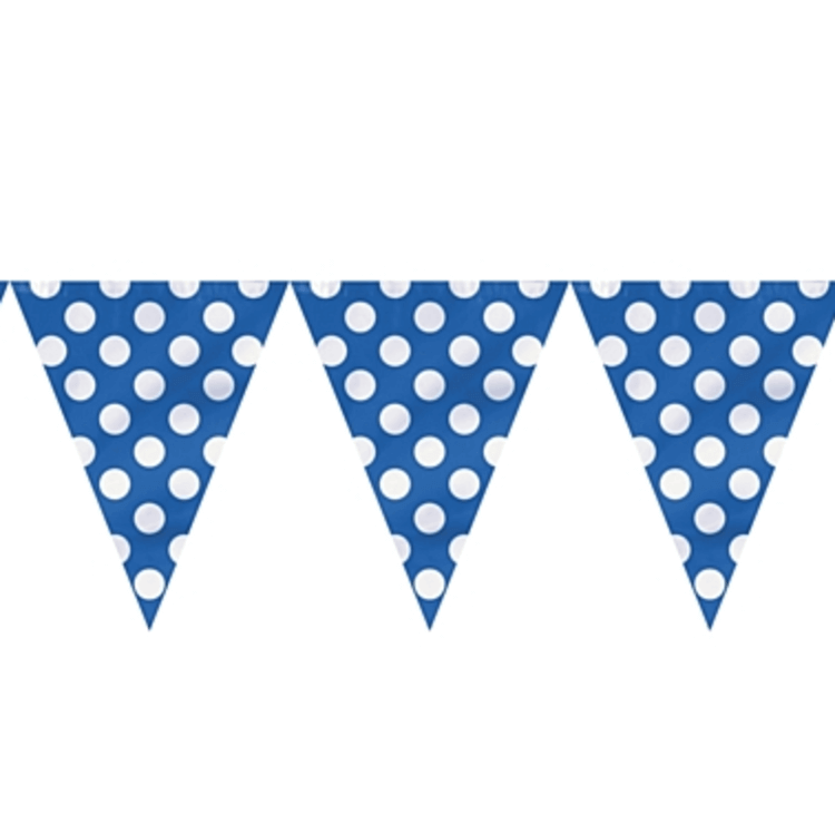 Wanna Party Polka Dot Buntings BLUE - Over 9 FT