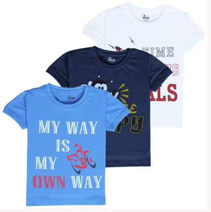 Noolar Brand Boys T-shirt pack of 3 ( 2 - 3 Years )