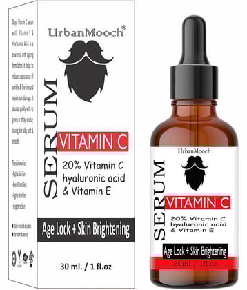 UrbanMooch Vitamin C 20% Facial Serum- Skin Whitening & Glowing Skin- Face Serum SPF 30 30 mL
