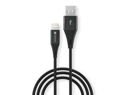 Portronics Konnect B+ 8 Pin Usb Cable 3.0 Amp Output with Charge & Data Sync with 1m  - Black