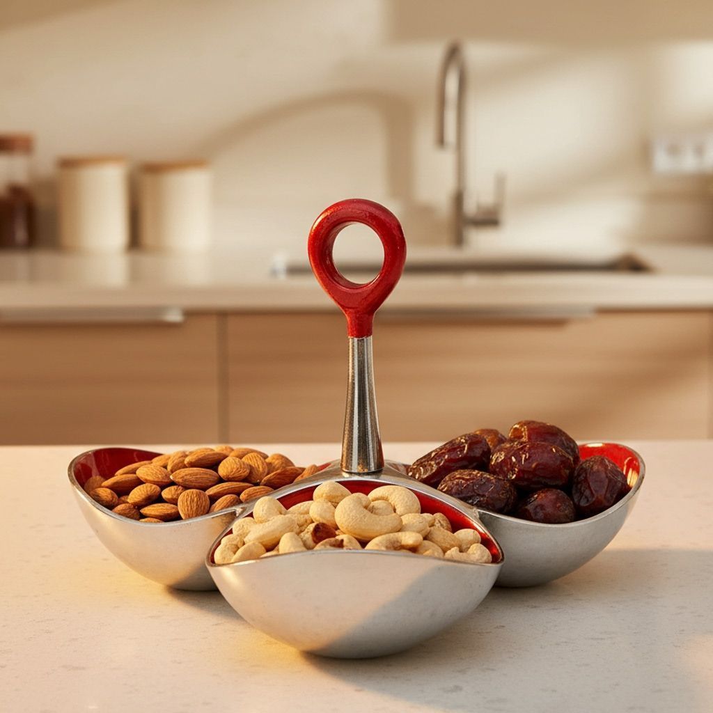 Aluminium Decorative Three Pot Tray (AMAS3070 R)