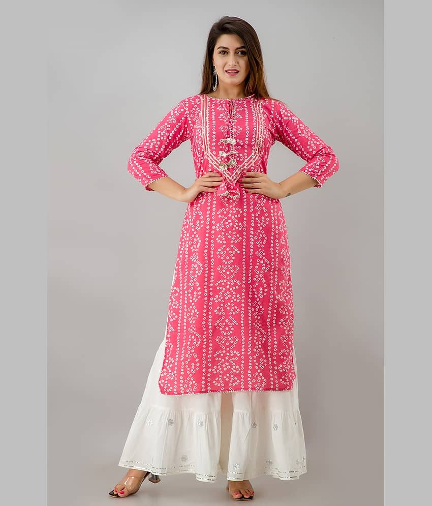 NeshamaKurti - Pink Rayon Women's Straight Kurti ( Pack of 1 )