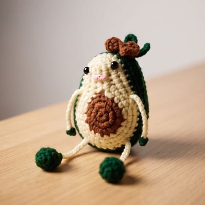Handmade Crochet Avocado Plush Toy / Hanging Charm