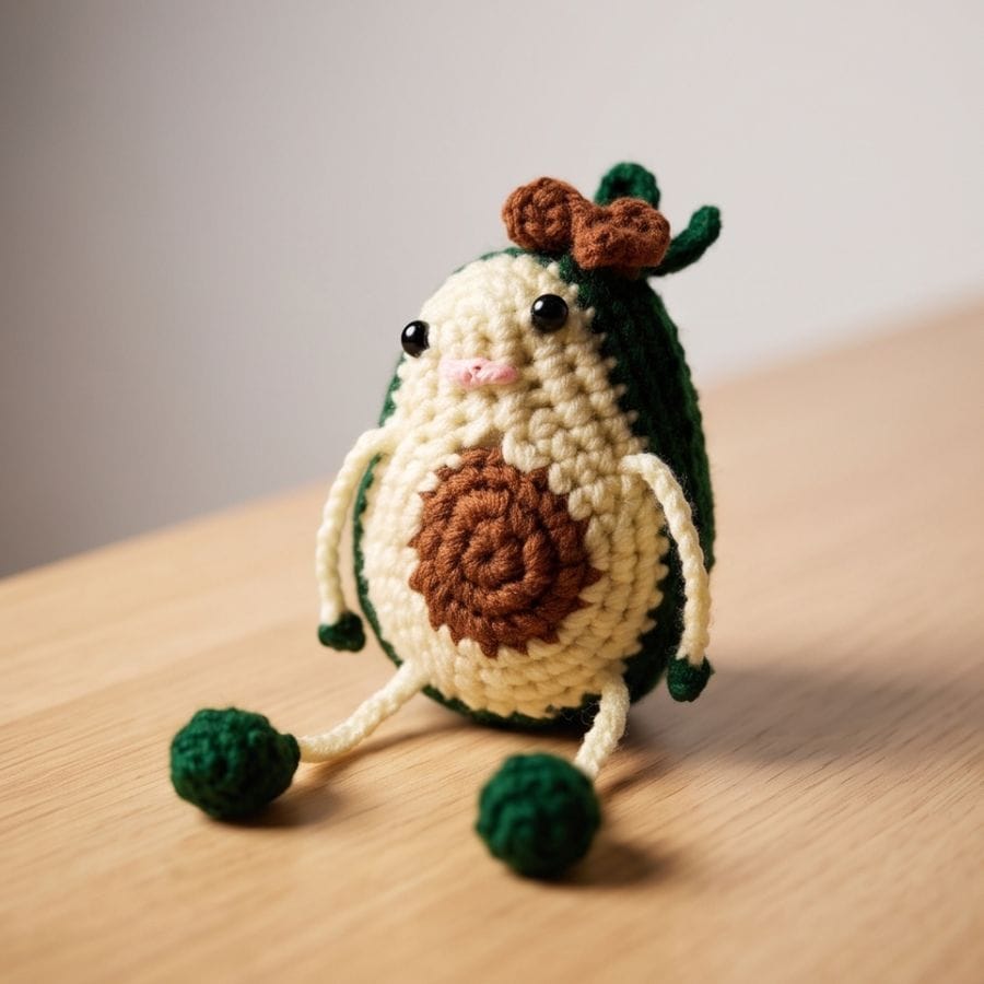 Handmade Crochet Avocado Plush Toy / Hanging Charm