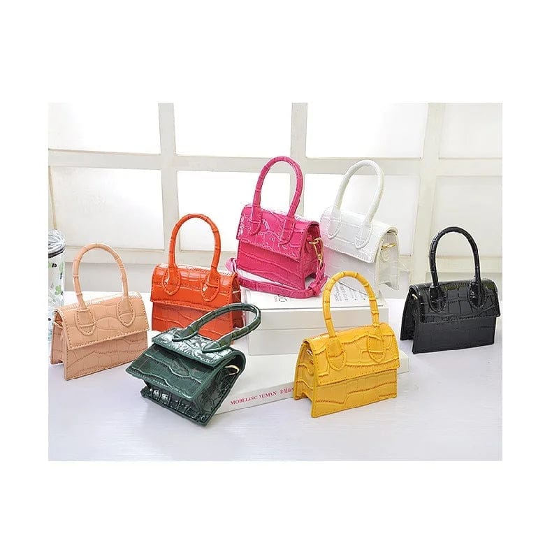 New Fashion Pu Leather Crocodile Handbag Ladies Crossbody Shoulder Kids Bag Women'S Small Square Mini Bags
