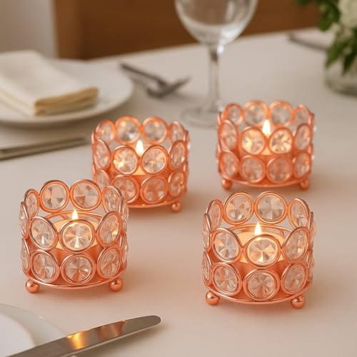 CentraLit Iorn Art Ware Crystal Tealight Candle Holder Votives Bowl for Home Decor, Christams Diya Diwali Decor