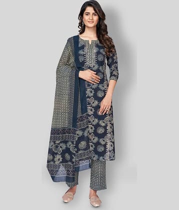 Vbuyz - Green Straight Cotton Women's Stitched Salwar Suit ( Pack of 1 )