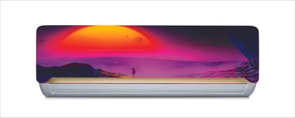 DreamKraft Beautiful Sunset with Baby Girl AC Sticker (Multicolor PVC Vinyl, 30cm X 91cm)