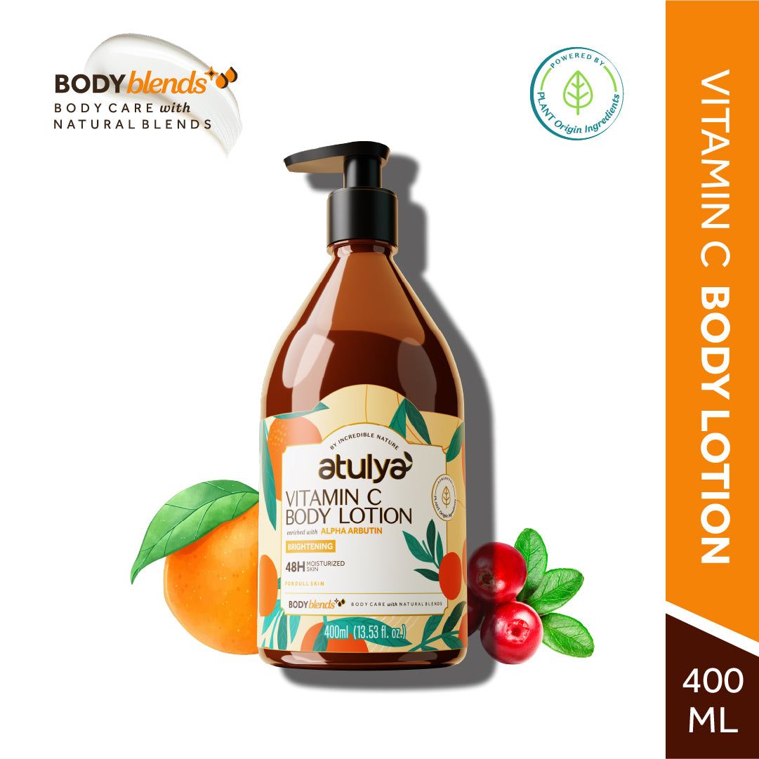 Atulya Vitamin C Body Lotion Enriched with Alpha Arbutin | For Brightening - 400 ml