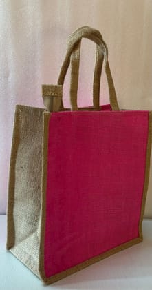 Jute Tote Bag in Pink shade