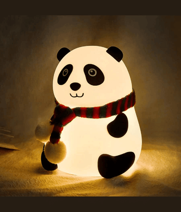 Saykhus BPA-Free Silicone Rechargeable Panda Night Lamp (Multicolor)