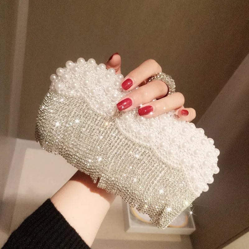 New Trendy Girls Party Pearl Hand Bag Ladies Evening Handbags Women Luxury Famous Purses