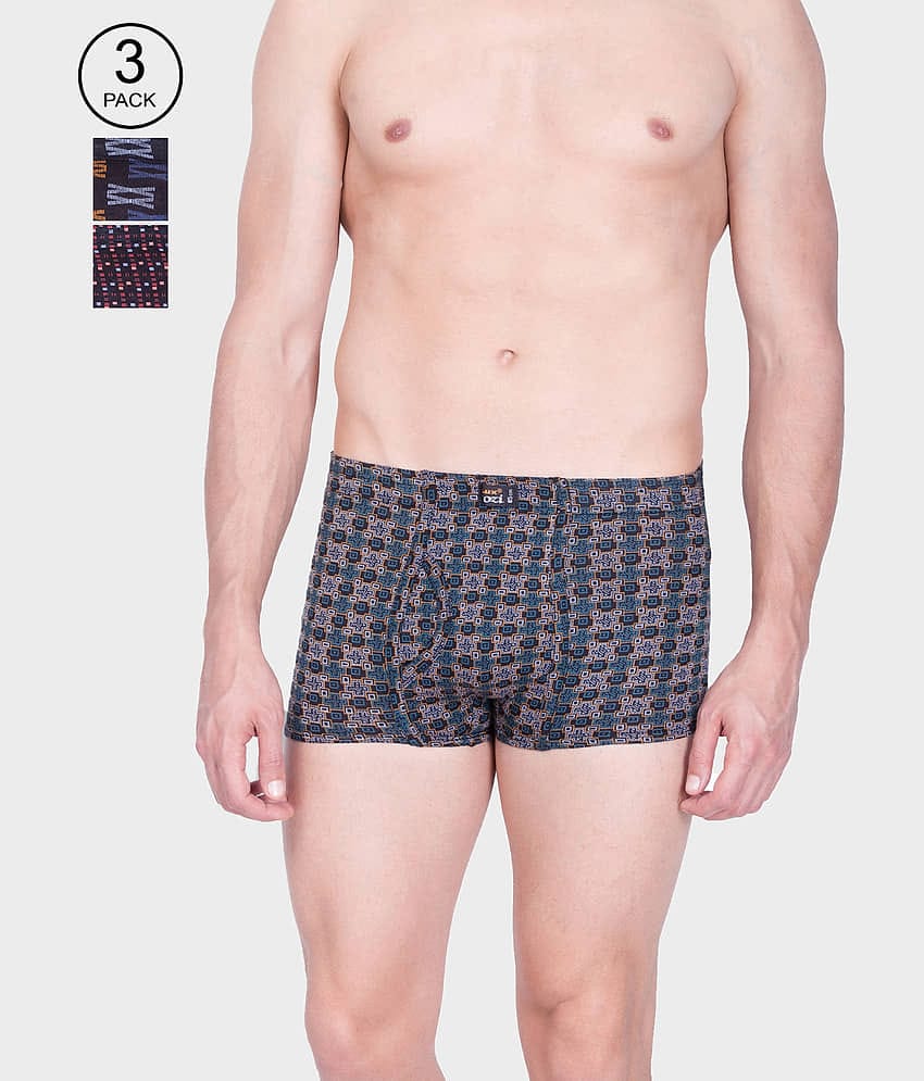 Pack of 3 Lux Cozi - Multicolor Cotton Men's Trunks