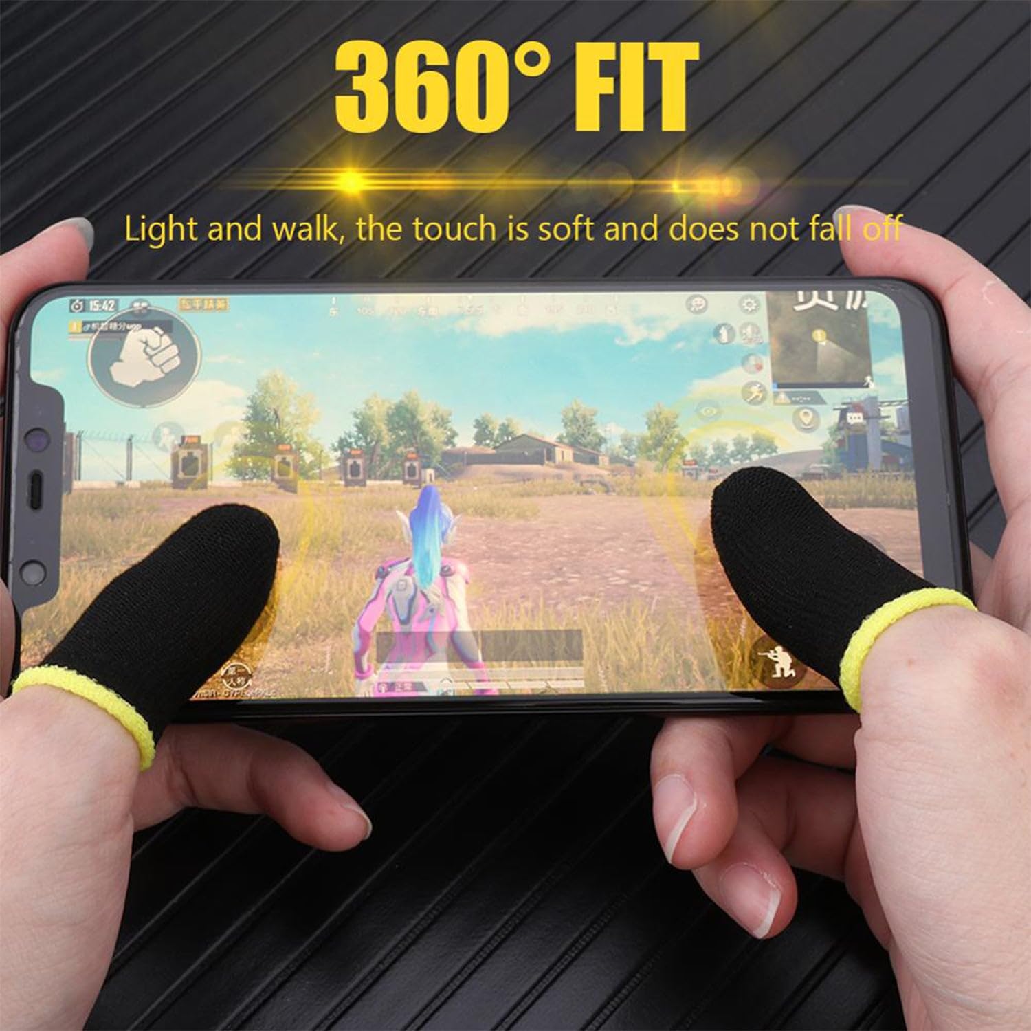 DHRUVINSRI Thumb & Finger Sleeve for Mobile Game, PUBG,COD,FREEFIRE (1PAIR ONLY)