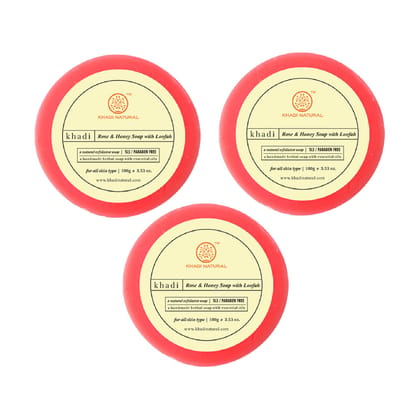 Khadi Natural Rose & Honey Loofah Soap Combo Pack Of 3 – 100gm Each Khadi Natural Rose & Honey Loofah Soap Combo Pack Of 3 – 100gm Each