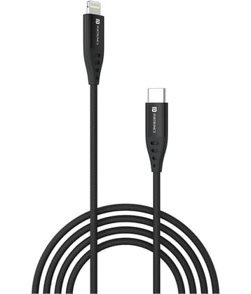 Portronics - Black 3A Lightning Cable 1 Meter