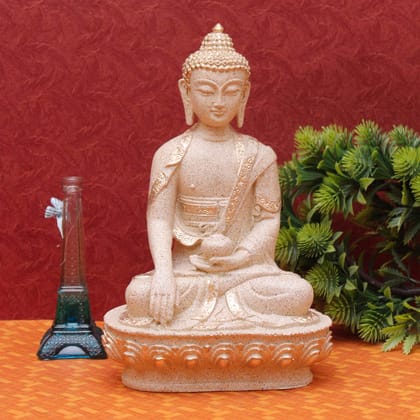 Craftlayout Meditating Lord Buddha Idol, Sand 11 Inch