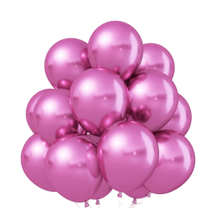 Hot Pink Chrome Balloon Latex / Rubber Balloons - Helium Quality - 12 inches - Bulk Pack - 50PCS Hot Pink Chrome Balloon Latex / Rubber Balloons - Helium Quality - 12 inches - Bulk Pack - 50PCS