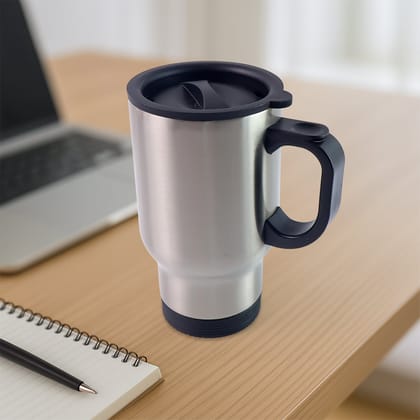 Stainless Steel Vacuum Glass Insulated Glass Coffee Cups, Tumbler (With Lid & Handle / 1 pc)