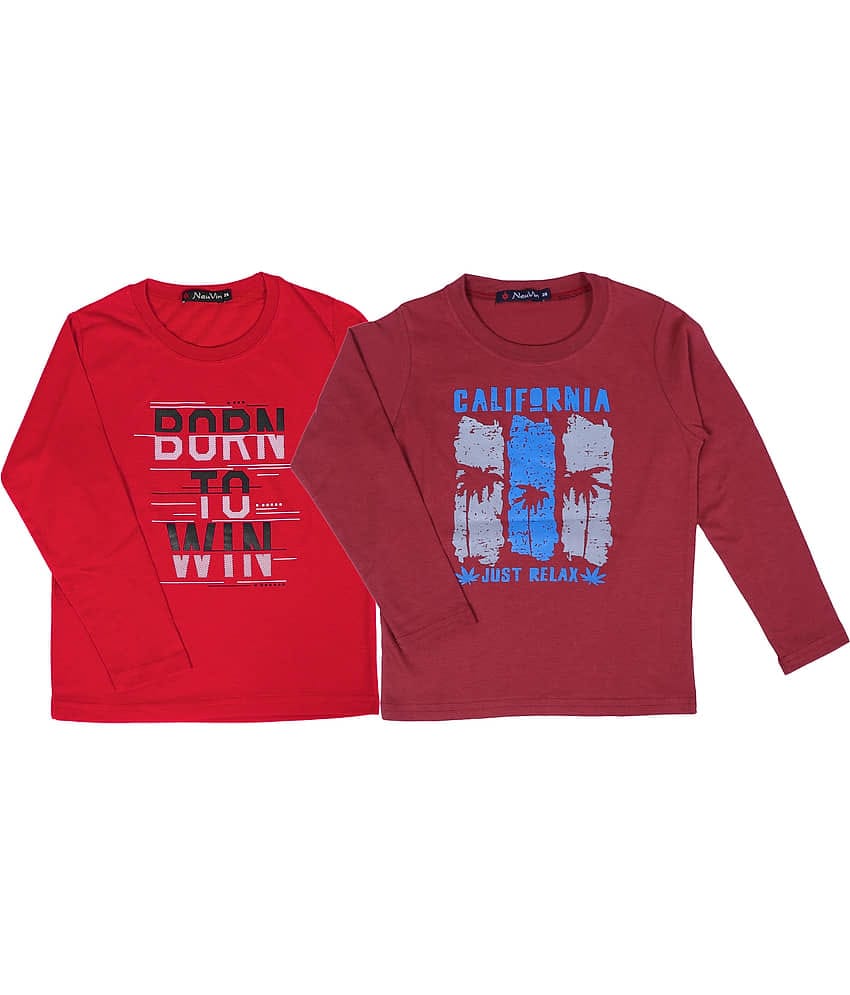 NEUVIN Pack of 2 Baby Boys Cotton T Shirts ( Multi )