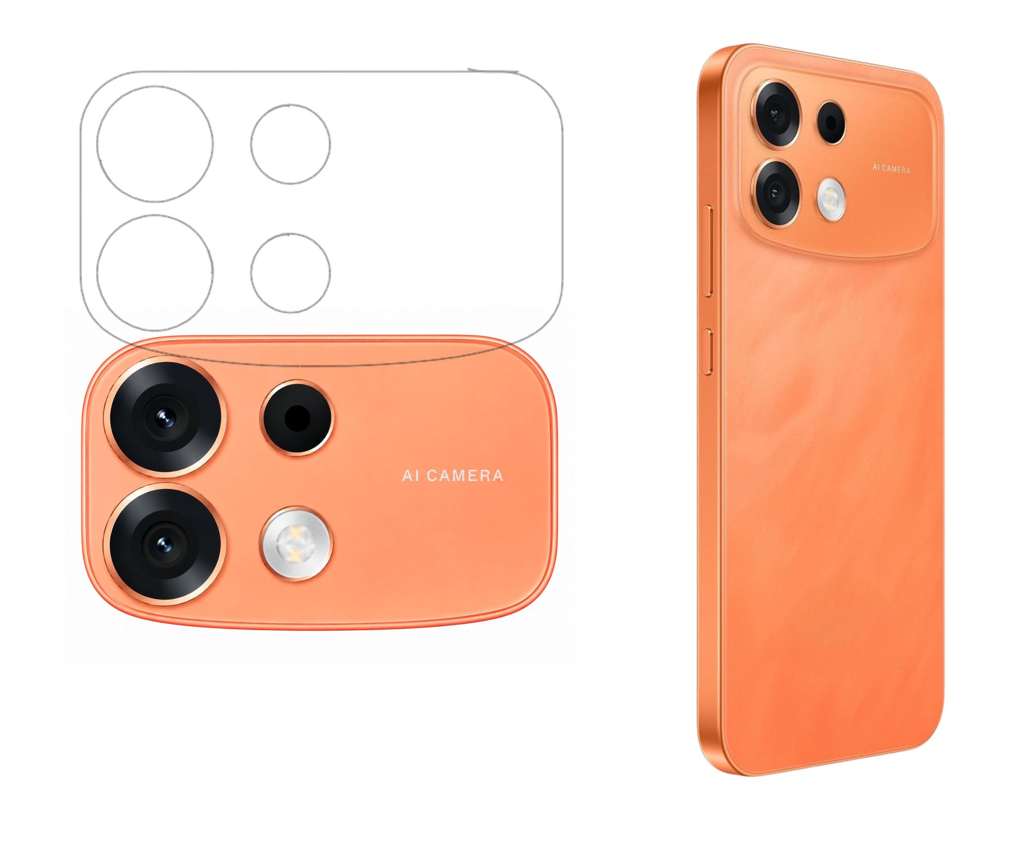 ISAAK Back Camera Lens Protector compatible for OPPO F35 Pro (Pack of 1)