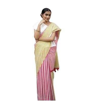 DARSHANS Women's Linen Printed Saree With Unstitched Blouse 5.5Mtr (Yellow)-PID65208 DARSHANS Women's Linen Printed Saree With Unstitched Blouse 5.5Mtr (Yellow)-PID65208