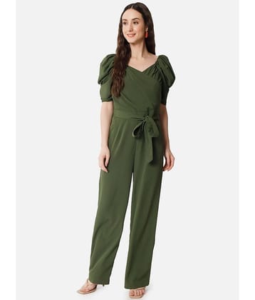 ALL WAYS YOU - Olive Crepe Regular Fit Women's Jumpsuit ( Pack of 1 )