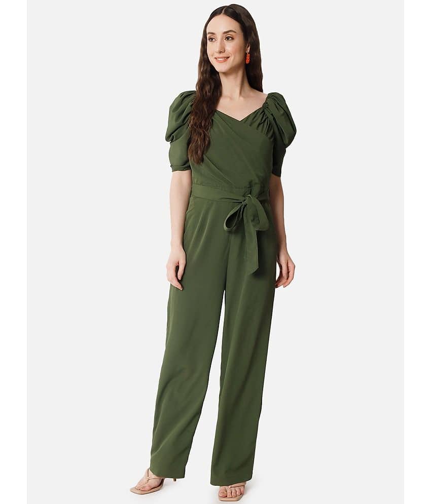 ALL WAYS YOU - Olive Crepe Regular Fit Women's Jumpsuit ( Pack of 1 )
